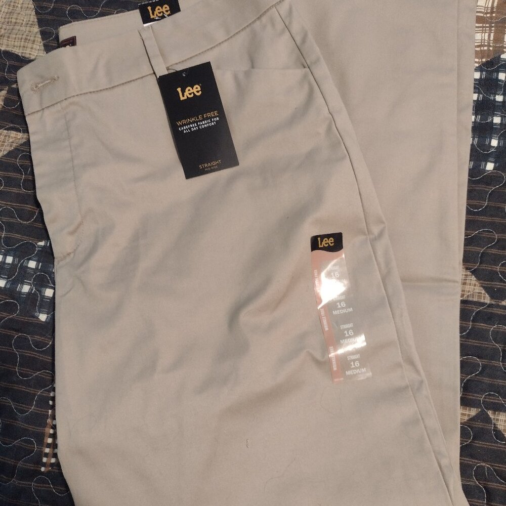 2 new pair of Women's Lee wrinkle free dress slacks, size 16R